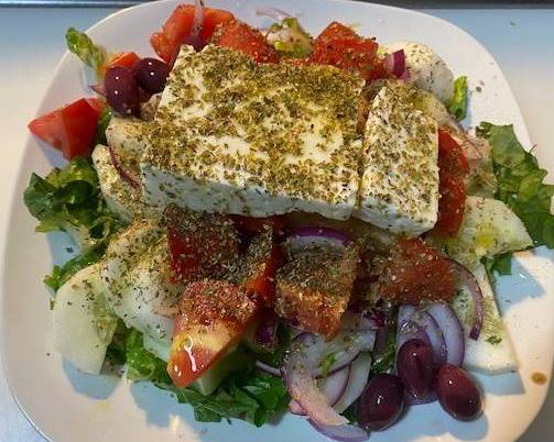 Order Horiatiki (Village Salad) food online from Papous Kouzina store, Safety Harbor on bringmethat.com
