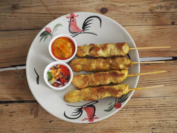 Brochette poulet saté