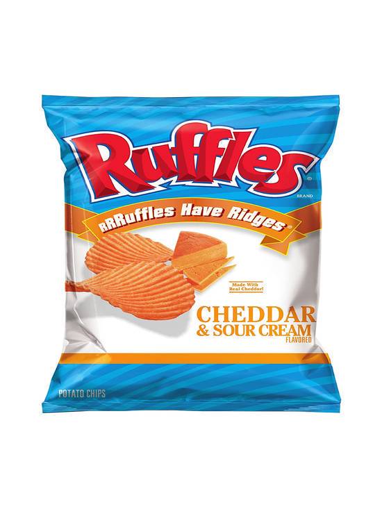 Order Sour Cream and Cheddar Ruffles 2.62 OZ food online from Chevron Extramile store, W Sacramento on bringmethat.com