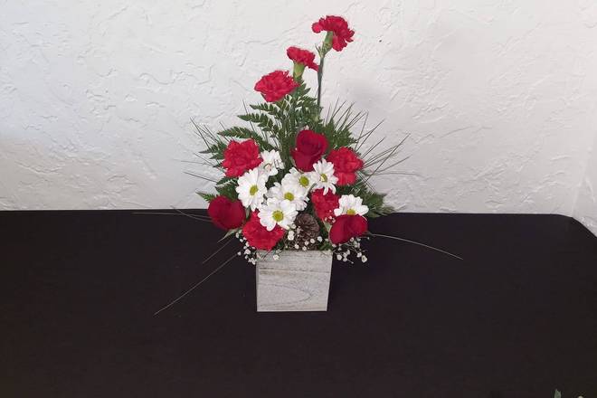 Order  Red Flowers Box Arrangement food online from Claudia's Flowers store, North Miami on bringmethat.com