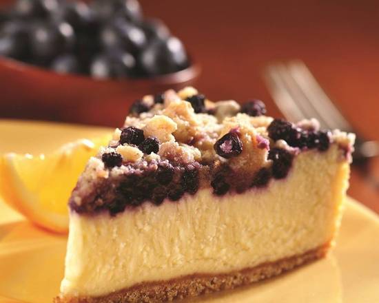 Order Lemon Blueberry Cheesecake Slice (Organic) food online from Lb Cake Stop store, Baldwin Park on bringmethat.com