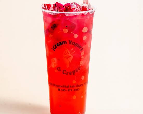 Order Red Dragon Fruit Kumquat Tea food online from Icream Yogurt & Crepes store, Falls Church on bringmethat.com