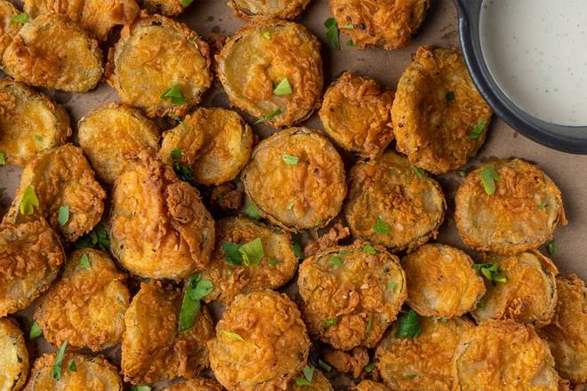 Order Hand-Breaded Fried Pickles food online from Sweet Lou store, Skokie on bringmethat.com