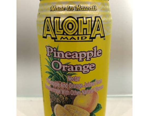 Order Aloha Maid - Pineapple Orange juice drink food online from Crave Poke store, Coral Springs on bringmethat.com