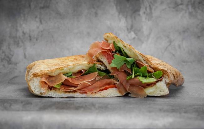Order Prosciutto and Mozzarella Panuozzo food online from Pummarola store, Coral Gables on bringmethat.com