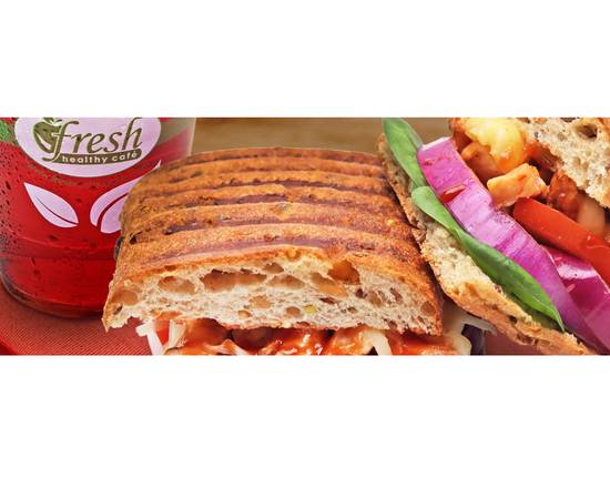 Order BBQ Chicken Panini food online from Cafe Basil store, Houston on bringmethat.com