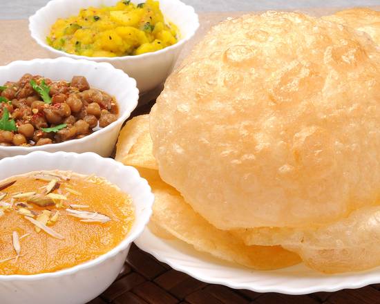 Order Halwa & Poori Combo (feeds 4) food online from Mezban Restaurant store, Houston on bringmethat.com