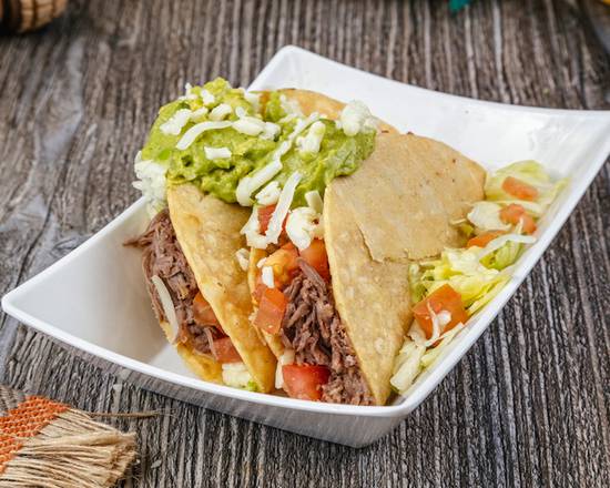 Order Shredded Beef Hard Taco food online from Casa Garcia store, Pico Rivera on bringmethat.com