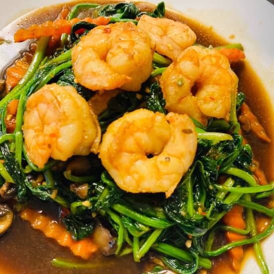 Order  47. Spicy Spinach food online from Hot Thai Restaurant store, Los Angeles on bringmethat.com