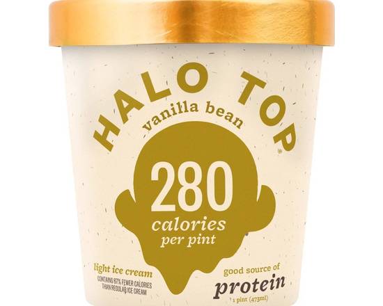 Order Halo Top Vanilla Bean Ice Cream Pint  food online from Fresko Market store, Miami on bringmethat.com