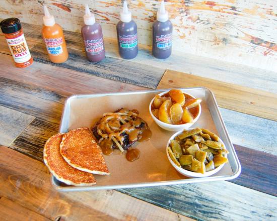 Order Hamburger Steak w/ Gravy Plate food online from Bar-b-Cutie store, Nashville on bringmethat.com