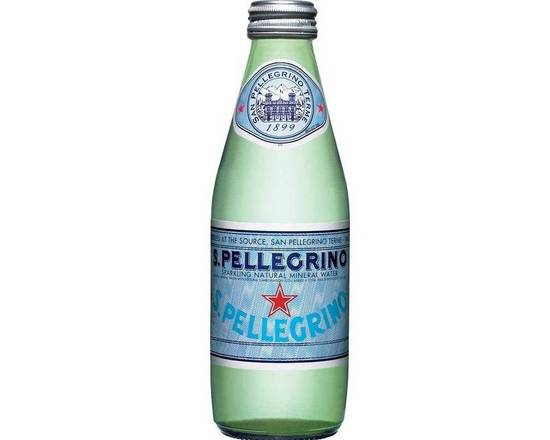 Order San Pellegrino Sparkling Natural Mineral Water, 8.45oz Glass Bottle food online from Turbo Merce store, Alpharetta on bringmethat.com