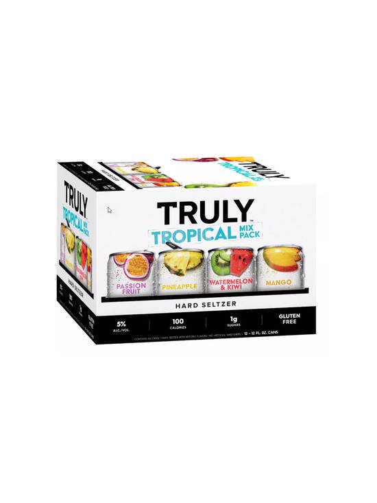 Order Truly Hard Seltzer Tropical Mix Variety Pk 12pk 12 OZ Cans  (5 % ABV) food online from Chevron Extramile store, W Sacramento on bringmethat.com