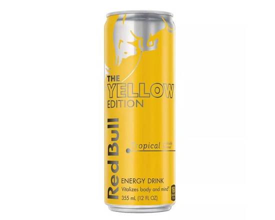 Order Red Bull Yellow Edition Tropical Punch Energy Drink - 12 fl oz Can food online from Trumbull Super Stop store, Trumbull on bringmethat.com