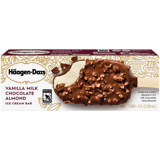 Order Haagen-Dazs Vanilla Milk Chocolate Almond Ice Cream Bar, 1 CT food online from Cvs store, WAKEFIELD on bringmethat.com