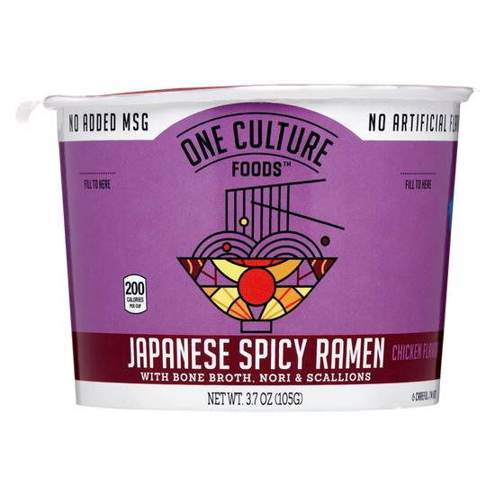Order One Culture Japanese Spicy Ramen Noodle Cup 3.7oz food online from Everyday Needs by Gopuff store, Thousand Oaks on bringmethat.com