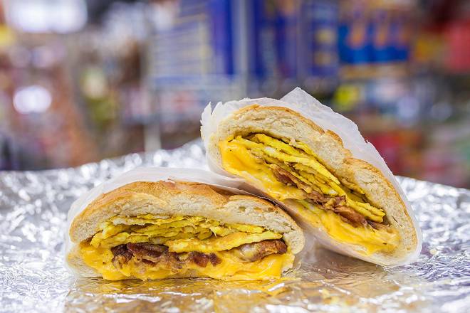 Order Bacon Eggs and Cheese on roll  food online from Brooklyn Bagel Boys store, New York on bringmethat.com
