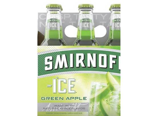 Order Smirnoff Ice Green Apple, 6pk-12oz bottle beer (5.0% ABV) food online from Woodbury Wine & Spirits store, ORLANDO on bringmethat.com