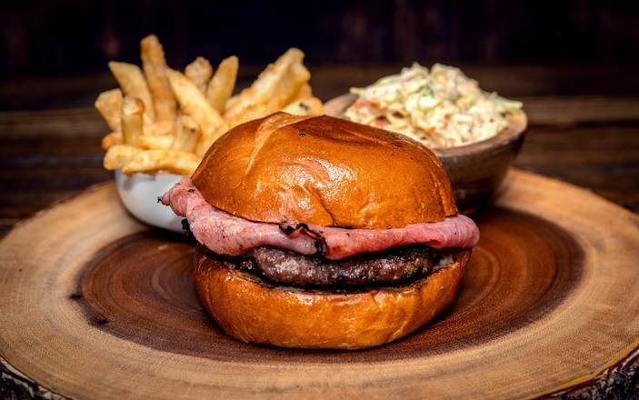 Order Pastrami Burger food online from Holy Schnitzel store, Aventura on bringmethat.com
