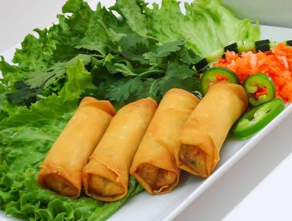 Order Crispy Vegetarian Eggrolls  (4 Rolls) food online from #9togo store, Long Beach on bringmethat.com