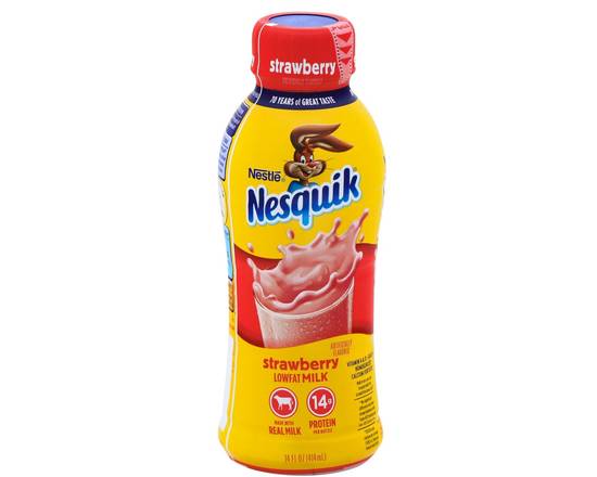 Order Nesquik Strawberry Milk 14oz food online from Fresko Market store, Miami on bringmethat.com