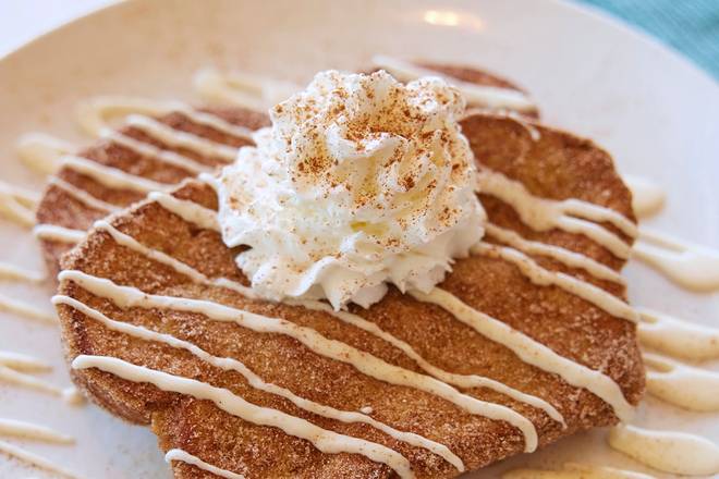 Order Churro French Toast food online from The Broken Yolk Cafe  store, San Diego on bringmethat.com