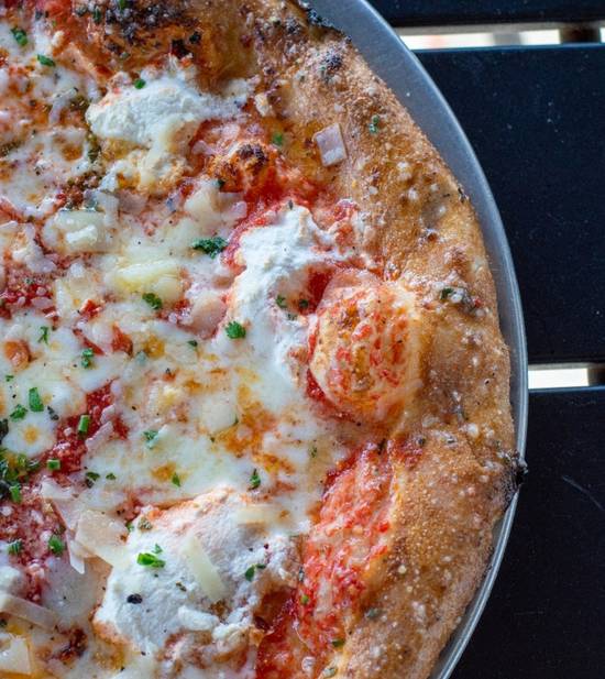 Order FOUR CHEESE food online from F&D Woodfired Italian Kitchen store, Winter Park on bringmethat.com