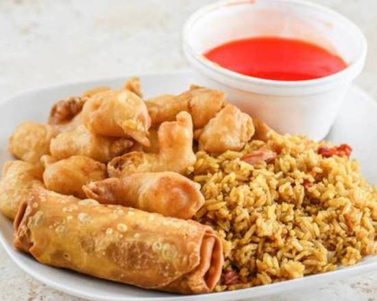Order D7. Sweet & Sour Chicken Combination Plate food online from Asia Express store, Goose Creek on bringmethat.com