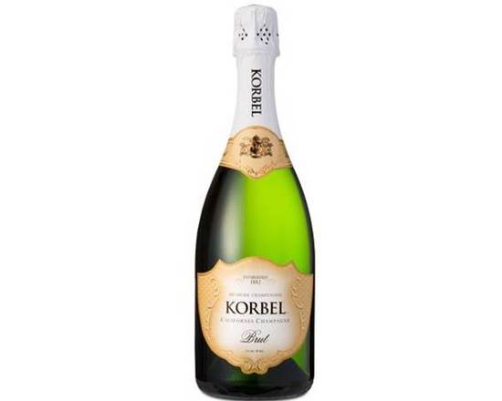 Order Korbel Brut, 750mL champagne (12.0% ABV) food online from Woodbury Wine & Spirits store, ORLANDO on bringmethat.com