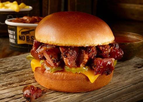 Order Pork Burnt Ends Sandwich Plate. food online from Dickey Barbecue Pit store, Orlando on bringmethat.com