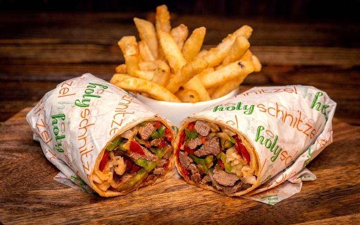 Order Pepper Steak Wrap food online from Holy Schnitzel store, Aventura on bringmethat.com