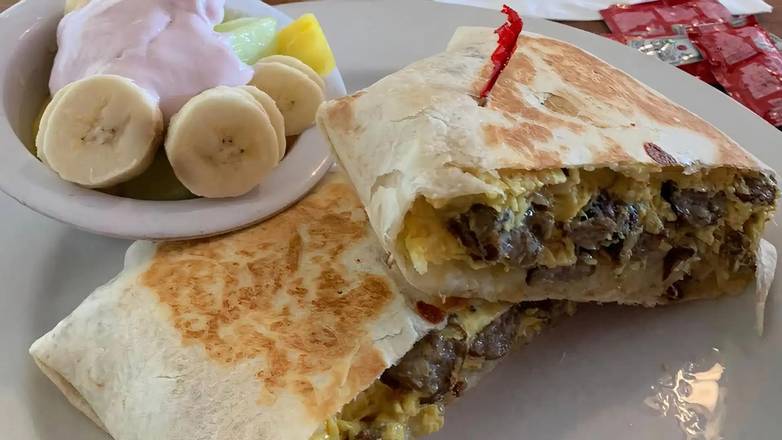 Order Breakfast Burrito (1 pc) food online from Cabrillo Park Cafe store, Fremont on bringmethat.com