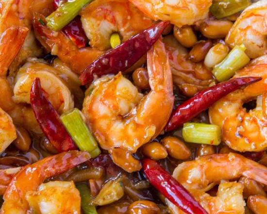 Order Kung Pao Shrimp (Spicy) food online from Hong Kong Alleys Kitchen store, Union Park on bringmethat.com