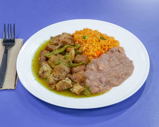 Order Chile Verde Combo food online from El Super store, San Diego on bringmethat.com