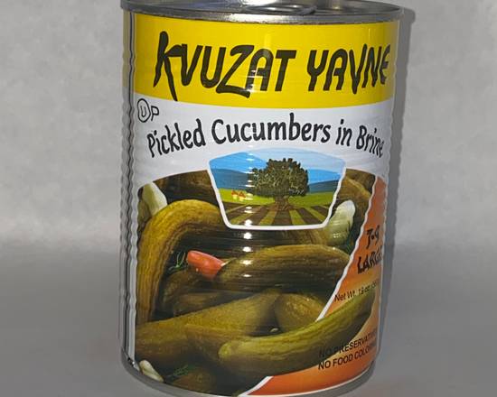 Order Kvuzat Yavne Large Pickled Cucumbers in Brine (19 oz) food online from Mr. Kosher store, Encino on bringmethat.com
