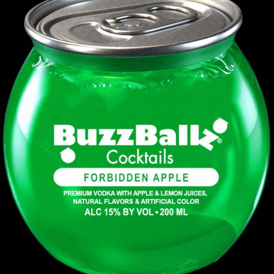 Order BUZZ BALLS FORBIDDEN APPLE  200ML 15%ABV food online from Princess Liquors store, Port Saint Lucie on bringmethat.com
