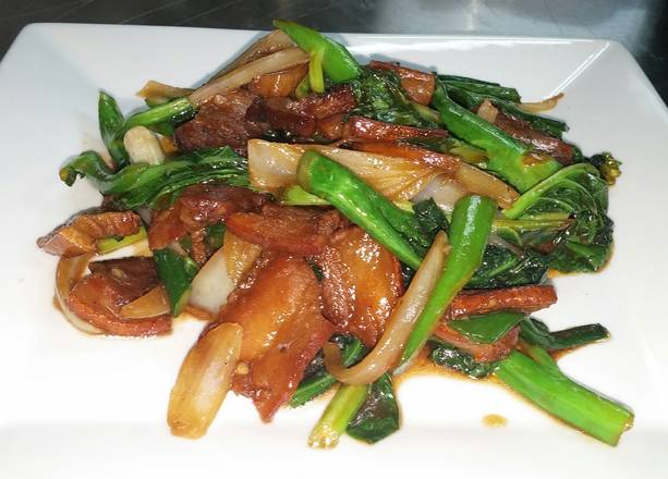 Order Pork Belly and Chinese Broccoli food online from Far East Bar & Restaurant store, Saint Paul on bringmethat.com