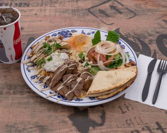 Order Combo Platter food online from Falafel Corner store, Sacramento on bringmethat.com