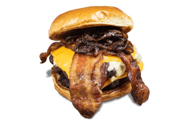 Order Black & Bleu Burger food online from $5 Burgers store, Cedar Falls on bringmethat.com