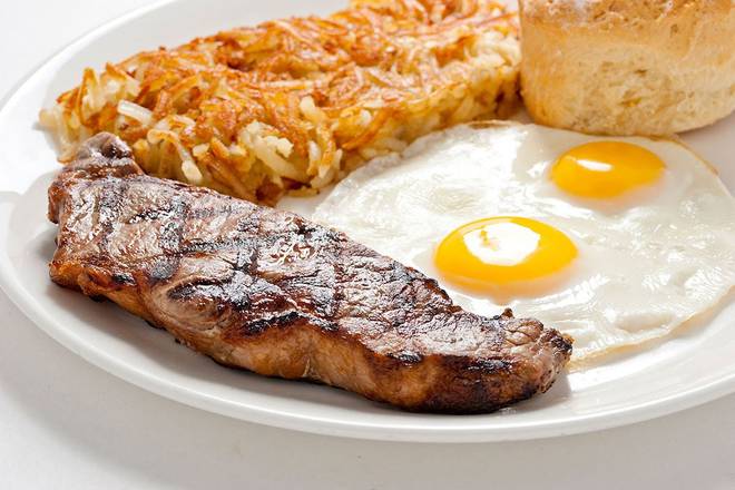 Order New York Steak & Eggs food online from The Broken Yolk Cafe  store, San Diego on bringmethat.com