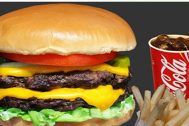 Order 1 Lb Cheeseburger combo food online from Breakfast, Burgers & Tax-Mex Express store, Cedar Park on bringmethat.com