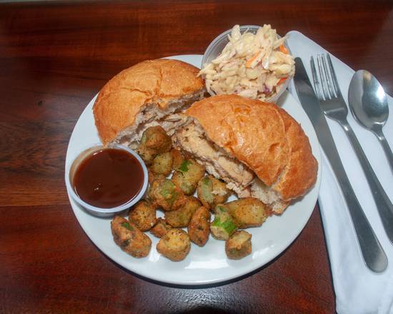 Order Pulled Pork Sandwich  food online from Nessas Food store, Ocoee on bringmethat.com