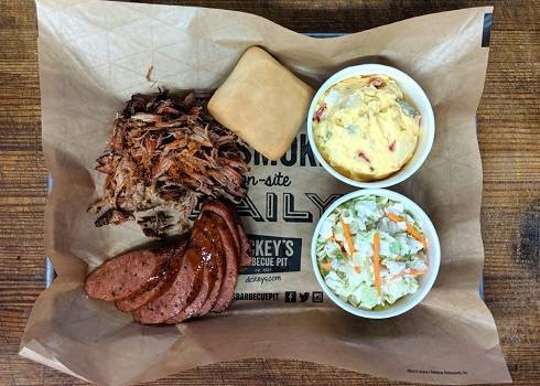 Order Pork & Kielbasa Plate food online from Dickey Barbecue Pit store, Orlando on bringmethat.com