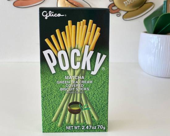 Order Pocky Matcha Green Tea Cream Covered Biscuit Sticks 2.47oz food online from Icream Yogurt & Crepes store, Falls Church on bringmethat.com