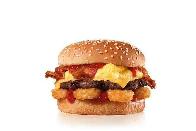 Order The Breakfast Burger food online from Carl's Jr. store, Highland on bringmethat.com