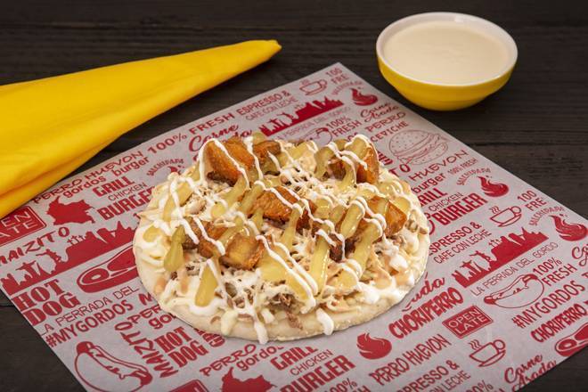 Order Arepa With Everything (Arepa Con Todo) food online from La Perrada Del Gordo store, Port Saint Lucie on bringmethat.com