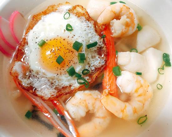 Order Seafood Udon Noodle Soup food online from Shogun Japanese Restaurant store, Palm Harbor on bringmethat.com
