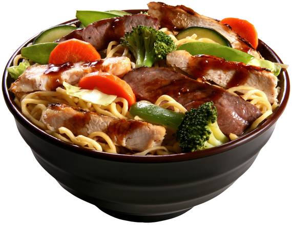 Order Chicken Breast and Steak Teriyaki Yakisoba Bowl food online from Samurai Sams Teriyaki Grill store, Phoenix on bringmethat.com