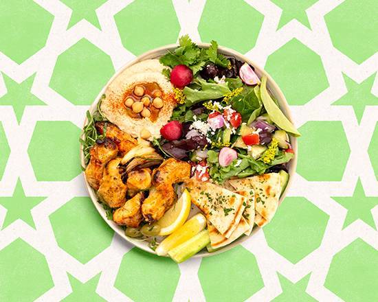 Order Chicken Kabob Hummus Plate food online from Fabulous Falafel store, Mountlake Terrace on bringmethat.com