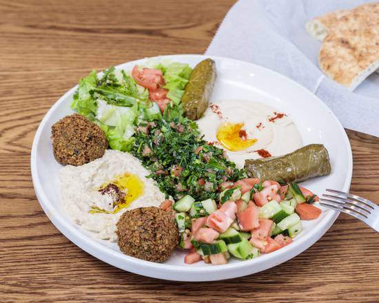 Order Maza Platter Deluxe food online from Layla's Falafel store, Stamford on bringmethat.com